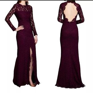 NWT Rachel Zoe Angie Open Back Front Slit Gown